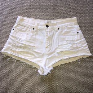 Forever 21 White Denim Shorts